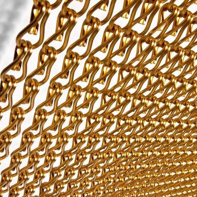 12x24mm Chain Size Aluminum Chain Link Curtain with 60% Open Area and 1.2mm Wire Diameter for Insect Protection