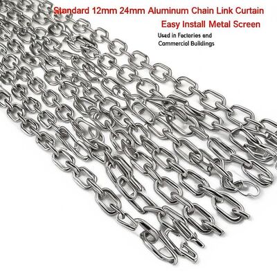 12x24mm Chain Size Aluminum Chain Link Curtain with 60% Open Area and 1.2mm Wire Diameter for Insect Protection