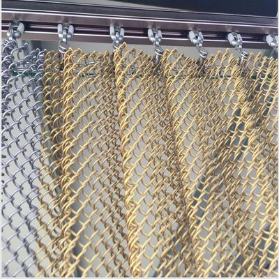 Stainless Steel Architectural Mesh Panel with Customizable Opening Size 5mm to 50mm and Antique Bronze Plated Surface in Multiple Colors