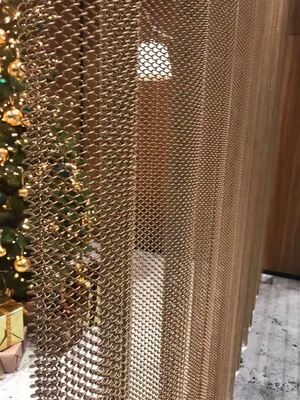 Stainless Steel Architectural Mesh Panel with Customizable Opening Size 5mm to 50mm and Antique Bronze Plated Surface in Multiple Colors