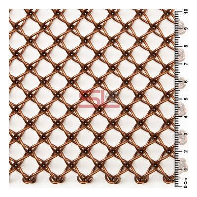 Copper Architectural Metal Mesh Customized Length Customized Mesh Size Used in Facade Cladding Interior Decoration and Building Exteriors