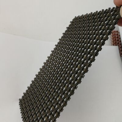 Copper Architectural Metal Mesh Customized Length Customized Mesh Size Used in Facade Cladding Interior Decoration and Building Exteriors