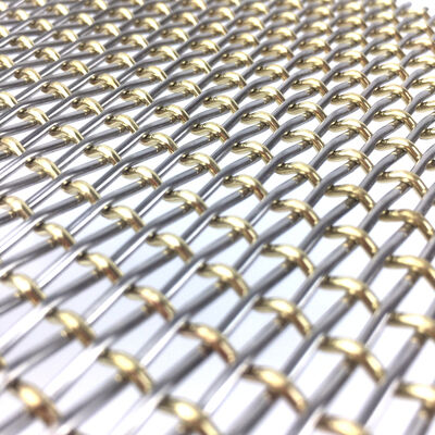 Architectural Decorative Metal Wire Mesh Stainless Steel Copper for Partition Screen Cabinet Cladding Facade
