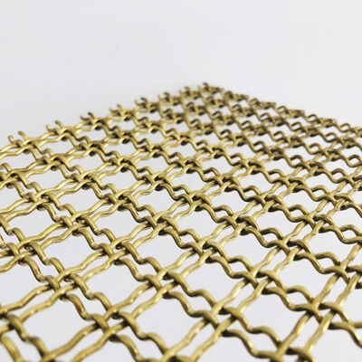 Architectural Woven Metal Mesh Brass Decorative Wire Mesh for Commercial Interior