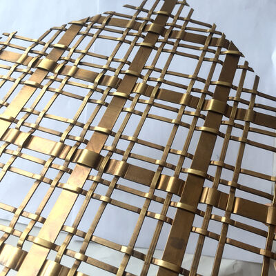 3mm And 10mm Mixed Strip Decorative Woven Wire Mesh 7.8kg Per Sqm Panel