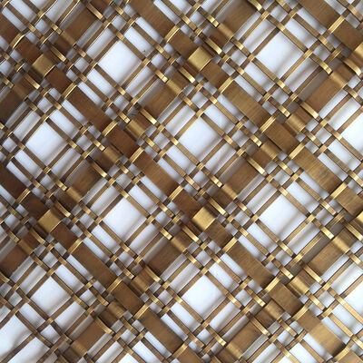 3mm And 10mm Mixed Strip Decorative Woven Wire Mesh 7.8kg Per Sqm Panel