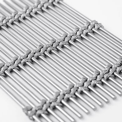 Dense 6mm Rod Grid Decorative Woven Wire Mesh 42% Open Area 7mm Thick
