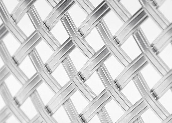 Flat Wire Stainless Steel Partition For Architectural Woven Wire Mesh