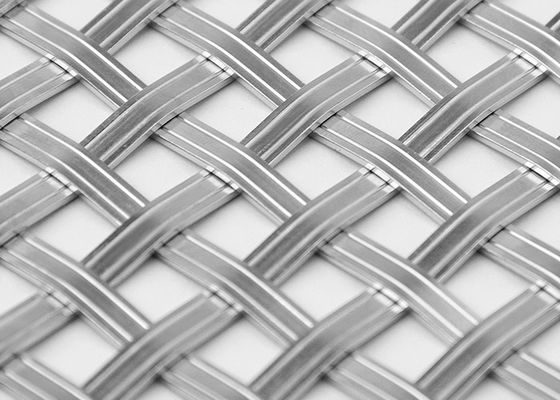 Flat Wire Stainless Steel Partition For Architectural Woven Wire Mesh