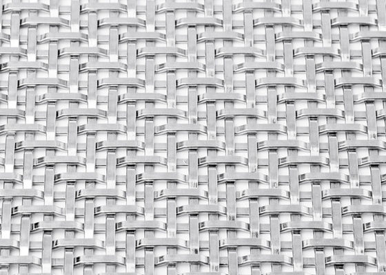 Stainless Steel Plain Woven Metal Facade Panels For Architectural Woven Wire Mesh