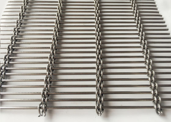 SS Natural Colour Plain Weave Metal Cabinetry And Stairs Decorative For Architectural Woven Wire Mesh