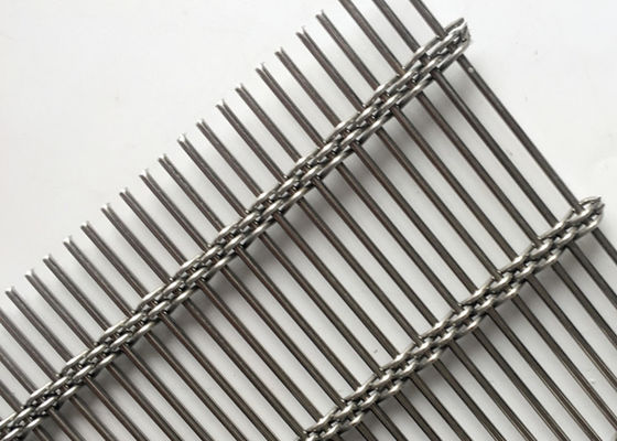 SS Natural Colour Plain Weave Metal Cabinetry And Stairs Decorative For Architectural Woven Wire Mesh
