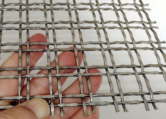 Crimped Architectural Woven Wire Mesh SS 3.3mm For Cabinetry