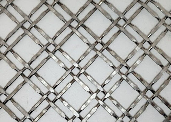 Crimped Architectural Woven Wire Mesh SS 3.3mm For Cabinetry