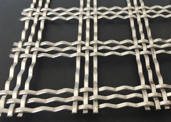 Ceiling Stainless Steel Architectural Woven Wire Mesh Three Flat 56% Space