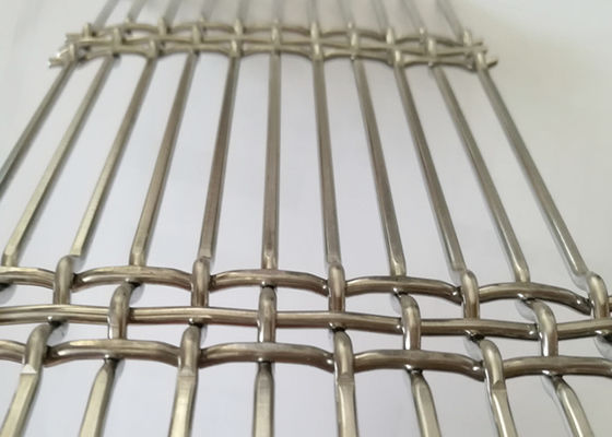 Decorative Facade Architectural Woven Wire Mesh Ginning Weaving Flexibility