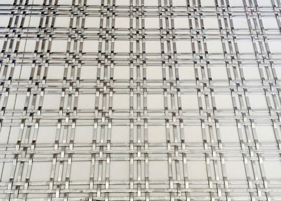 1''x1'' Decorative Architectural Woven Wire Mesh Triple Flat Anti Impact