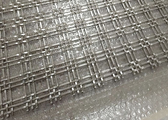 1''x1'' Decorative Architectural Woven Wire Mesh Triple Flat Anti Impact