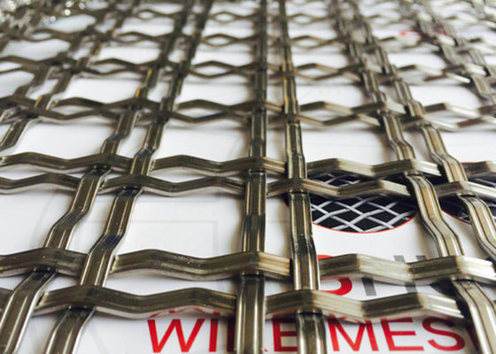 Double Flat Woven Wire Mesh Sizes Stainless Steel Decorative Screen Anti Alkali