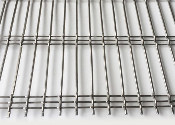 SS316 Stadiums Architectural Woven Wire Mesh Room Dividers Lock Crimp 6mm