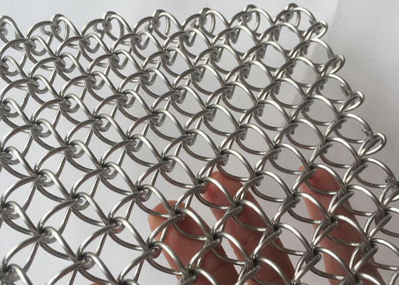 20m Facade Natural Colour Crimped Woven Wire Mesh 2.5mm Titanium Plating