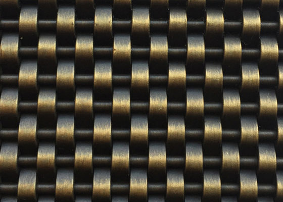 Antique Brass Architectural Metal Mesh Screen Decoration Facade Smooth Surface