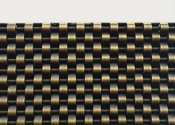 Antique Brass Architectural Metal Mesh Screen Decoration Facade Smooth Surface