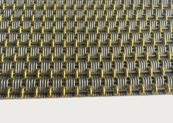 2m Brass Woven Architectural Metal Mesh Decoration Metal Cladding Corrosion Resistant