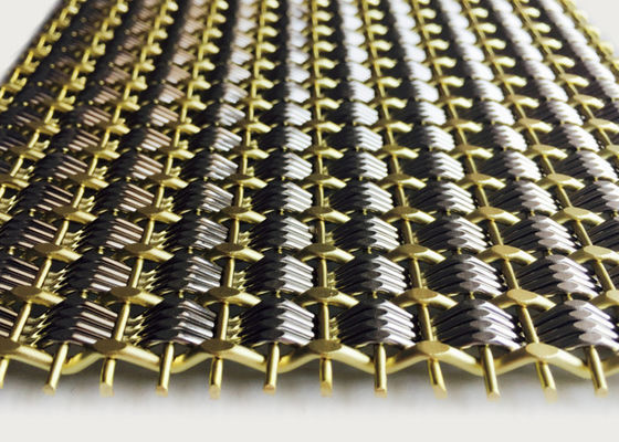 2m Brass Woven Architectural Metal Mesh Decoration Metal Cladding Corrosion Resistant