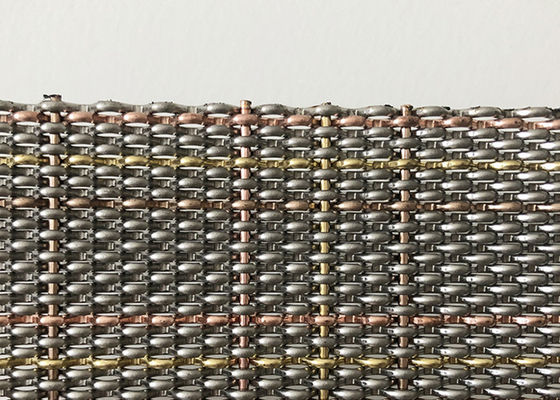 Three Color 8m Crimped Architectural Metal Mesh Abrasion Resisitance Interior Design