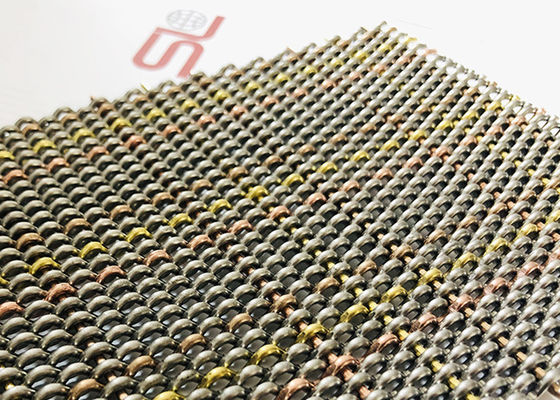 Three Color 8m Crimped Architectural Metal Mesh Abrasion Resisitance Interior Design