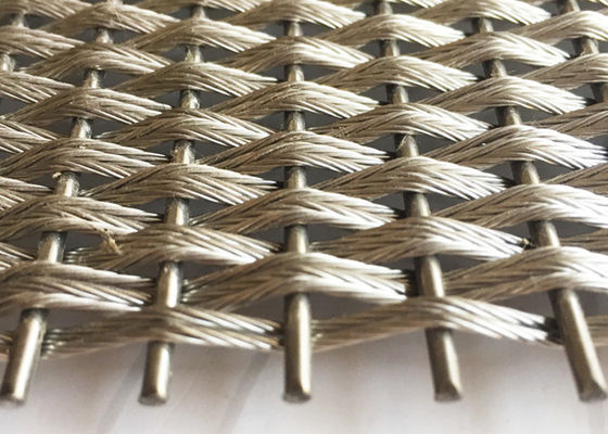 5mm Crimped Flat Stainless Steel Architectural Mesh Anti Acid