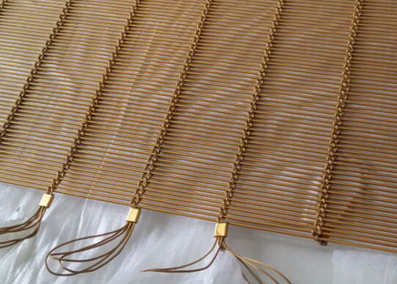 Paint Copper SS316L Cable Rod Woven Mesh Antifire Building Cladding