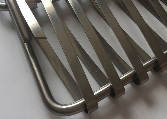 Aluminum Weave 36m Spiral Wire Mesh Smooth Fabric Cladding 36% Gap