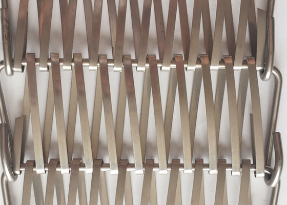 Aluminum Weave 36m Spiral Wire Mesh Smooth Fabric Cladding 36% Gap