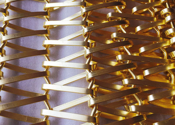 12mm Partition Copper Wire Mesh Screen Decorative Facade Triangle