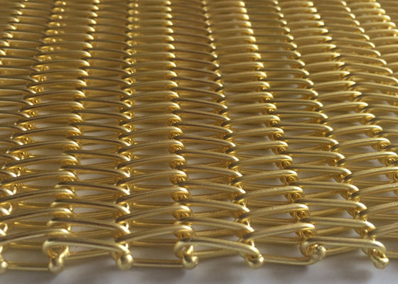 PVD Copper Curtain Metal Spiral Wire Mesh Oxidation Resistance