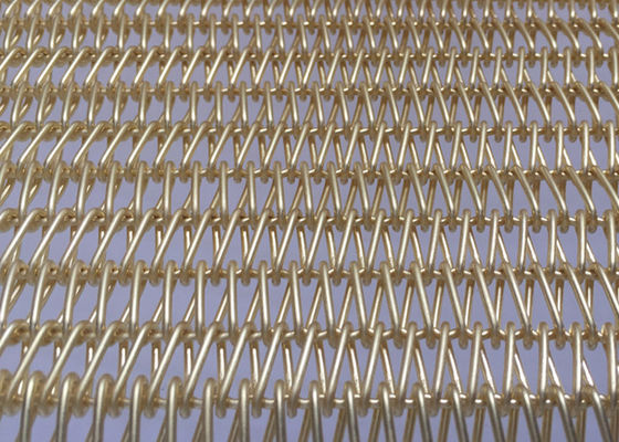 PVD Copper Curtain Metal Spiral Wire Mesh Oxidation Resistance