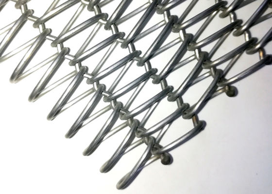 Crimped Spiral Architectural Woven Wire Mesh Fabric 3mm Thick