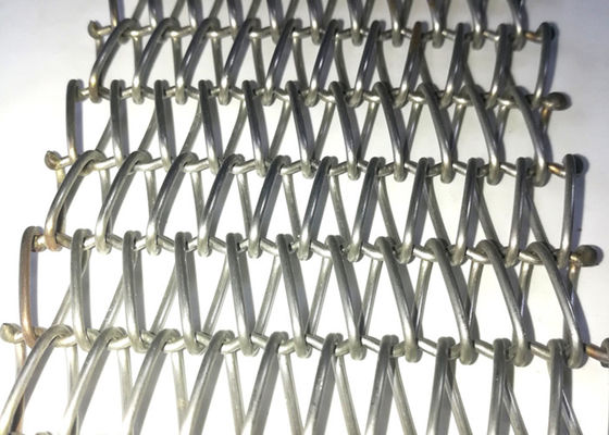 Crimped Spiral Architectural Woven Wire Mesh Fabric 3mm Thick