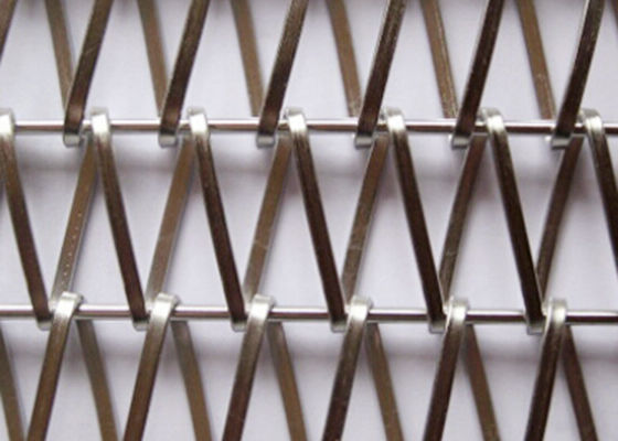 6mm Divider Spiral Mesh Belt Wall Cladding Woven Metal Mesh Fabric