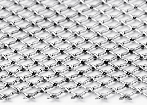 3×6m SGS Lock Crimp Wire Mesh Square Stainless Steel Woven Metal Mesh