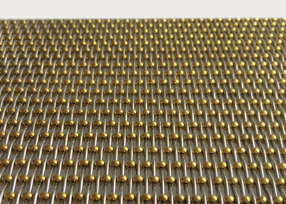 ODM PVD Copper Woven Lock Crimp Wire Mesh 3.2mm Partition Metal Mesh