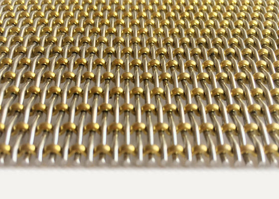 ODM PVD Copper Woven Lock Crimp Wire Mesh 3.2mm Partition Metal Mesh