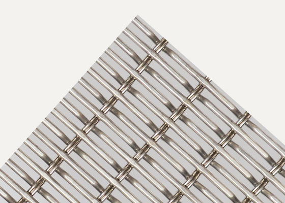 Rigid Stainless Steel Woven Lock Crimp Wire Mesh Stairs Railing OEM