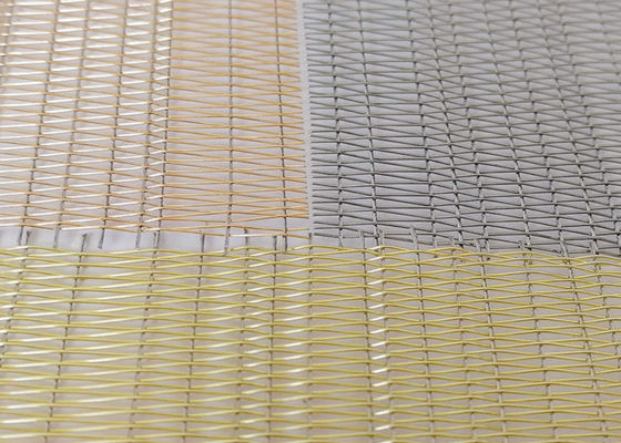 Decorative Soft Metal Mesh Laminated Glass With Fabric Interlayer Antirust