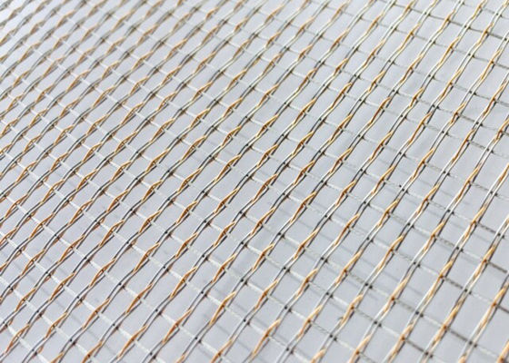 Copper Stainless Woven Wire Mesh Laminated Glass Anti Acid 0.6mm