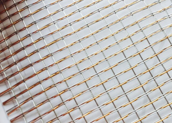 Copper Stainless Woven Wire Mesh Laminated Glass Anti Acid 0.6mm