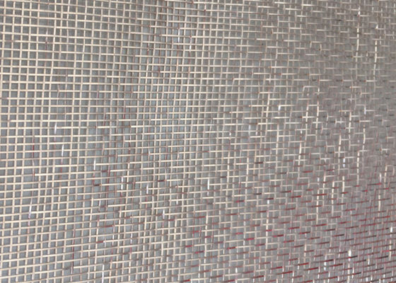 Ultra Thin Architectural Glass Laminated Wire Mesh Brass Woven 0.5mm