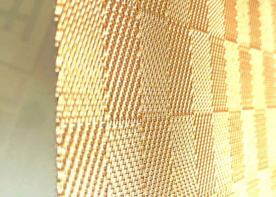 8ft Gold Glass Laminated Wire Mesh Antiwear For Furniture And Stairs